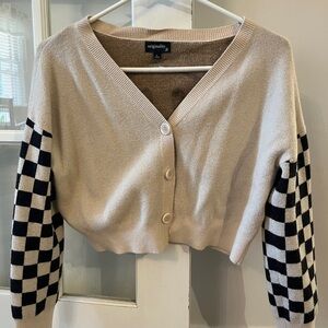 Originality Kids' Cream and Black Checkered Sweater